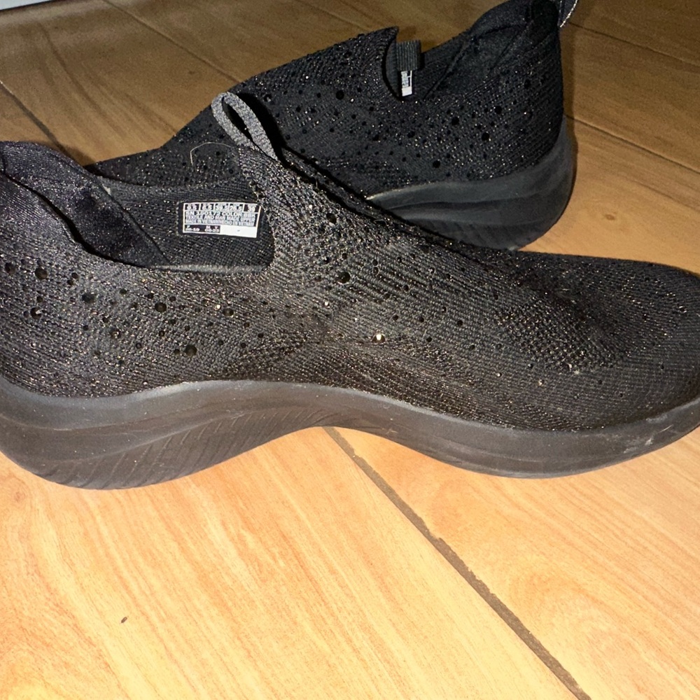 Skechers Black Air-Cooled Memory Foam Slip-Ons